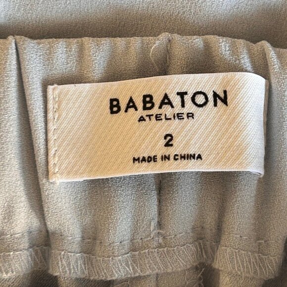 BABATON Atelier Conan Baby Blue Cropped Slim Leg Pull-On Trousers Size 2 - Picture 5 of 13